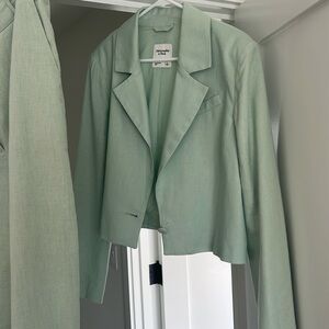 Light green linen, Abercrombie, and Fitch pants and jacket